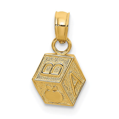 14K Gelbgold Baby Block Charm
