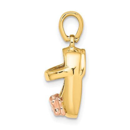 3D-Baby-Schuh-Charm aus 14K Bicolor-Gold