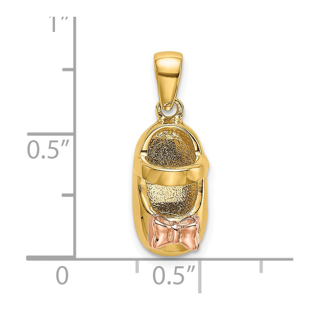 3D-Baby-Schuh-Charm aus 14K Bicolor-Gold