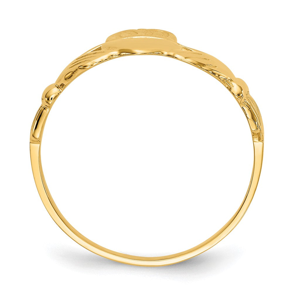14K Gelbgold Claddagh-Ring für Herren