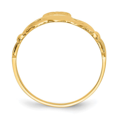 14K Gelbgold Claddagh-Ring für Herren