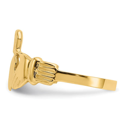 14K Gelbgold Claddagh-Ring für Herren