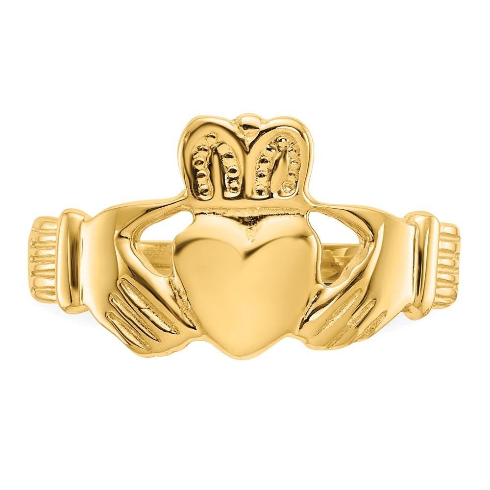 14K Gelbgold Claddagh-Ring für Herren