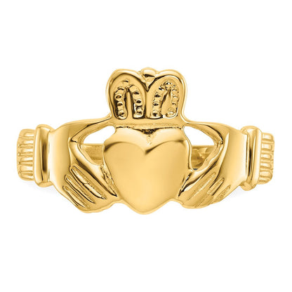 14K Gelbgold Claddagh-Ring für Herren