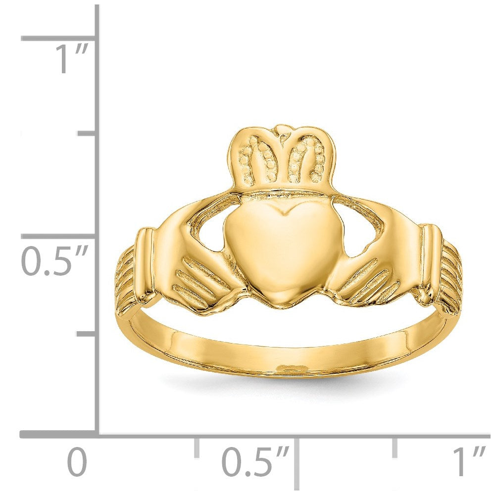 14K Gelbgold Claddagh-Ring für Herren