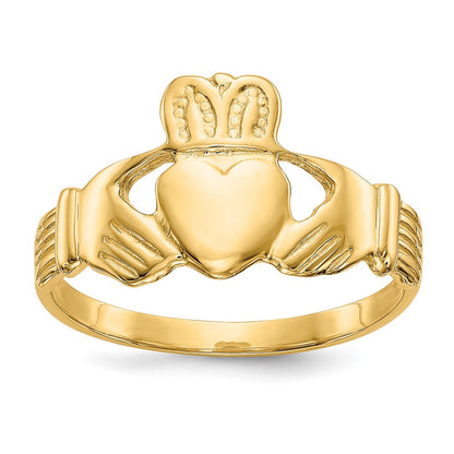 14K Gelbgold Claddagh-Ring für Herren