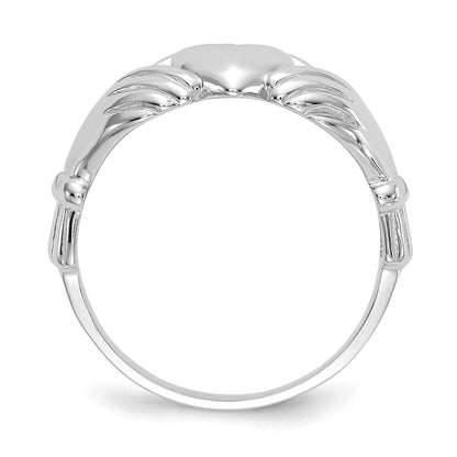 Claddagh-Ring für Herren aus 14K Weißgold