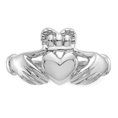 Claddagh-Ring für Herren aus 14K Weißgold