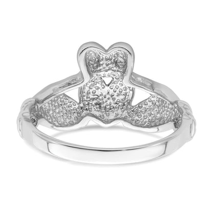 Claddagh-Ring für Herren aus 14K Weißgold