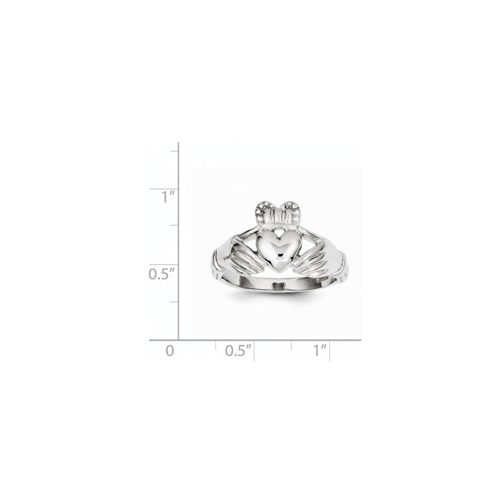 Claddagh-Ring für Herren aus 14K Weißgold