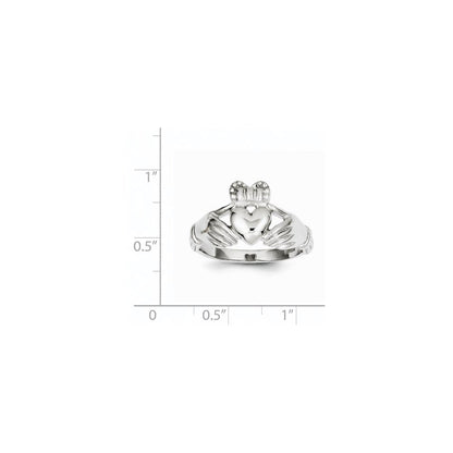 Claddagh-Ring für Herren aus 14K Weißgold