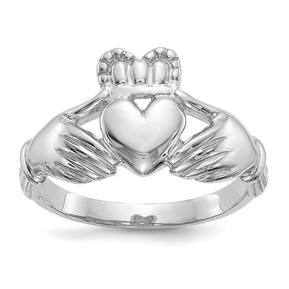 Claddagh-Ring für Herren aus 14K Weißgold