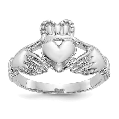 Claddagh-Ring für Herren aus 14K Weißgold