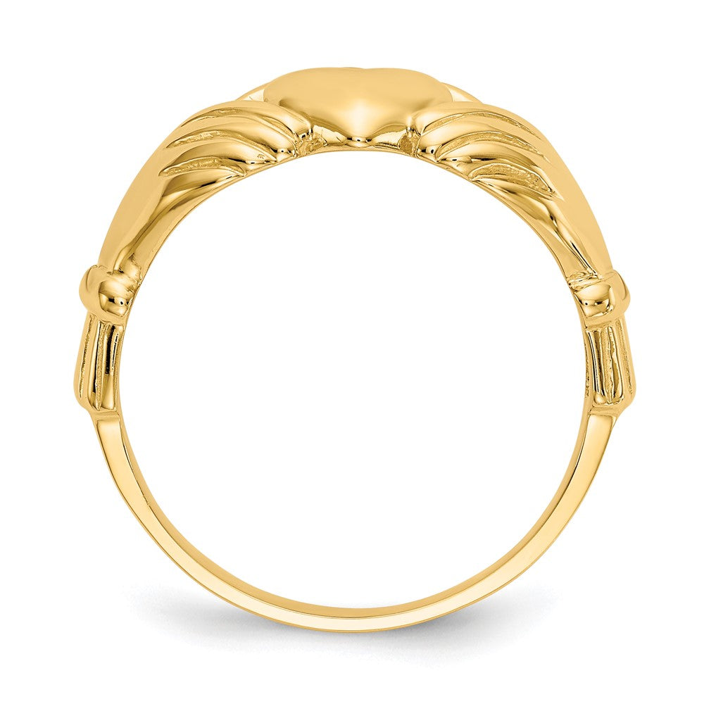 14K Gelbgold Herren-Claddagh-Ring
