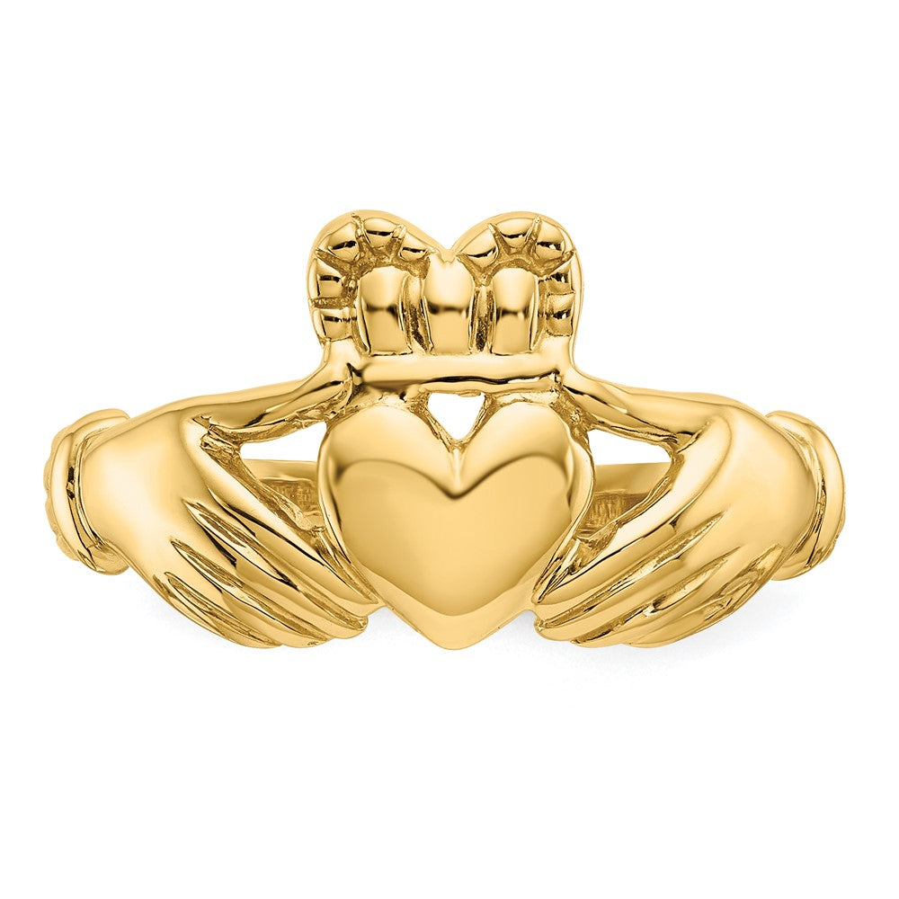 14K Gelbgold Herren-Claddagh-Ring
