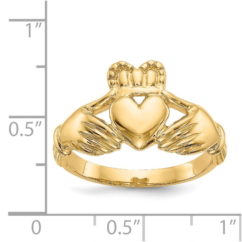 14K Gelbgold Herren-Claddagh-Ring