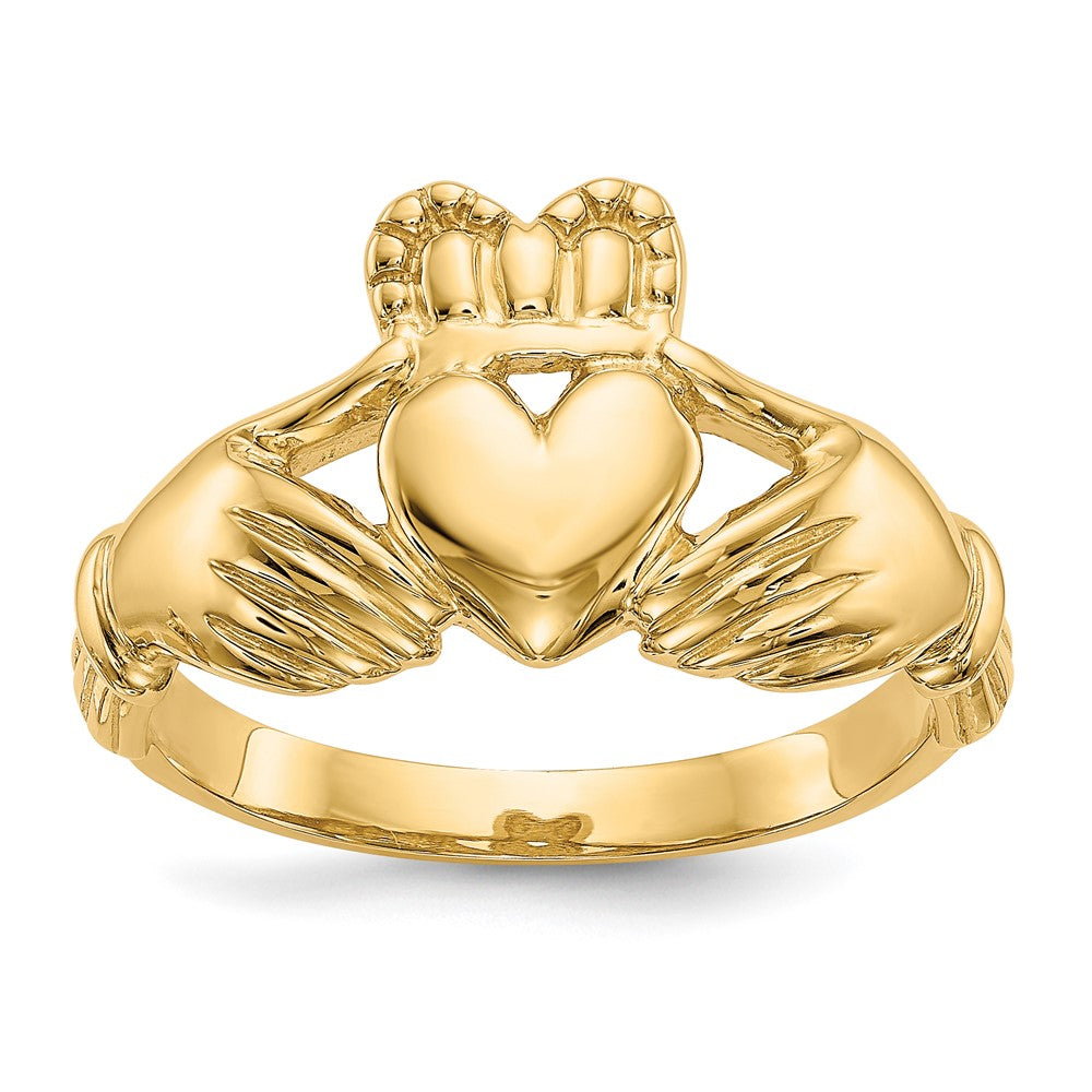 14K Gelbgold Herren-Claddagh-Ring