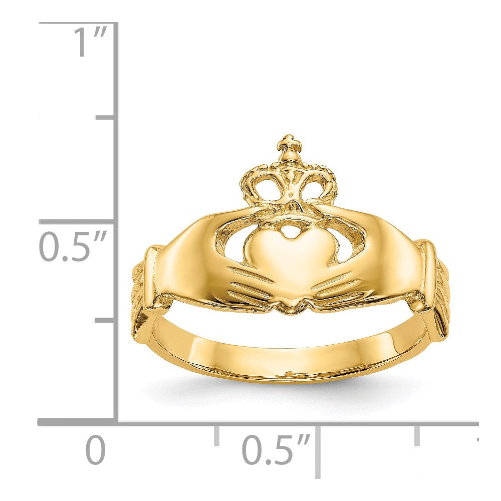 14K Gelbgold Poliert Claddagh Ring