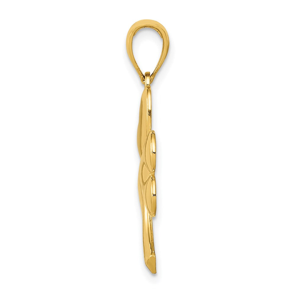 14K Gelbgold Kleeblatt-Charm