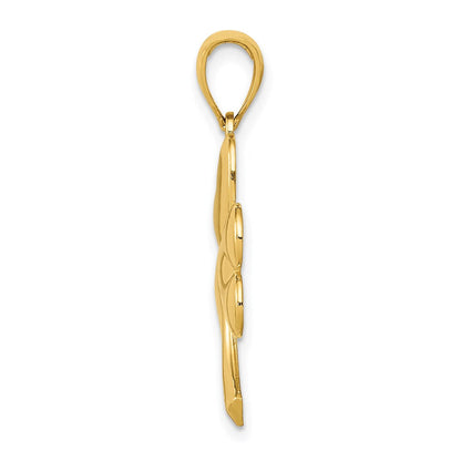 14K Gelbgold Kleeblatt-Charm