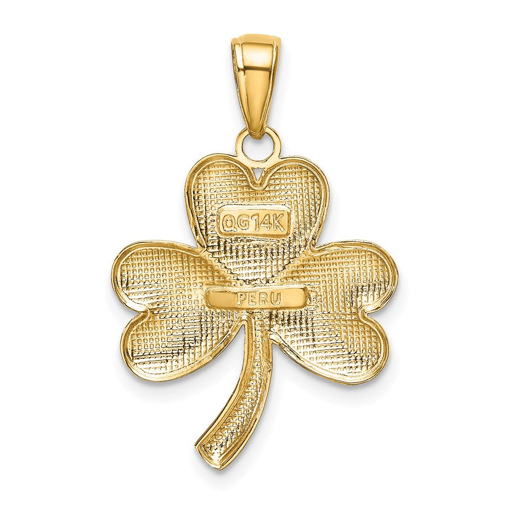 14K Gelbgold Kleeblatt-Charm