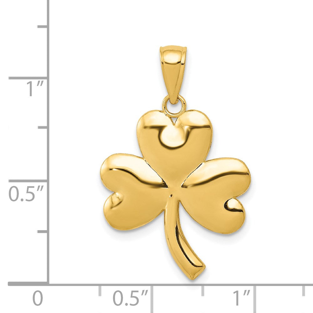 14K Gelbgold Kleeblatt-Charm
