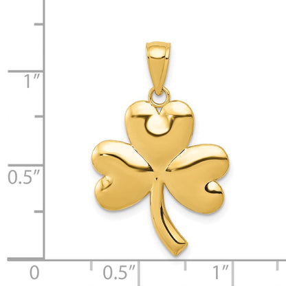 14K Gelbgold Kleeblatt-Charm