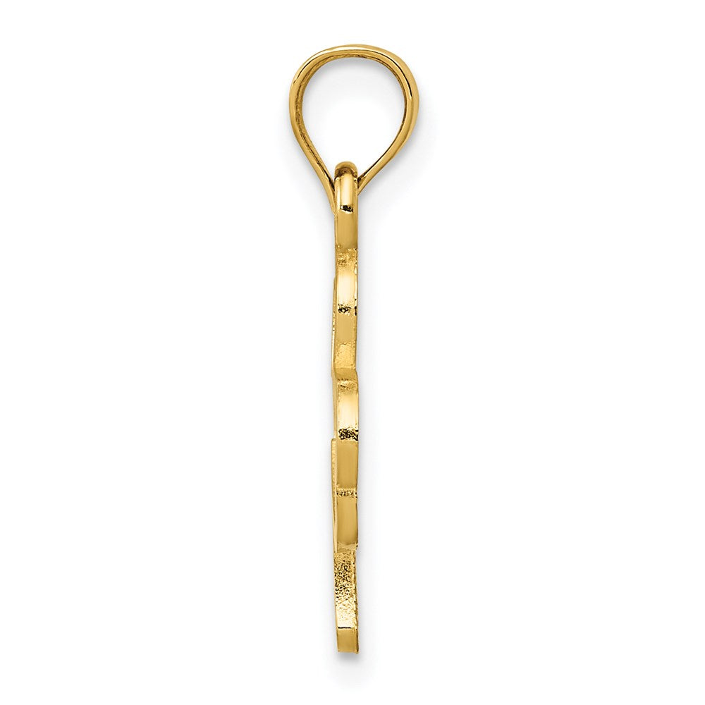14K Gelbgold 3 Blatt Klee Anhänger