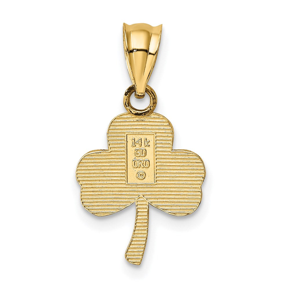 14K Gelbgold 3 Blatt Klee Anhänger