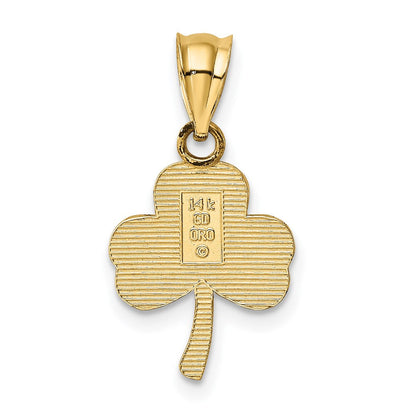 14K Gelbgold 3 Blatt Klee Anhänger