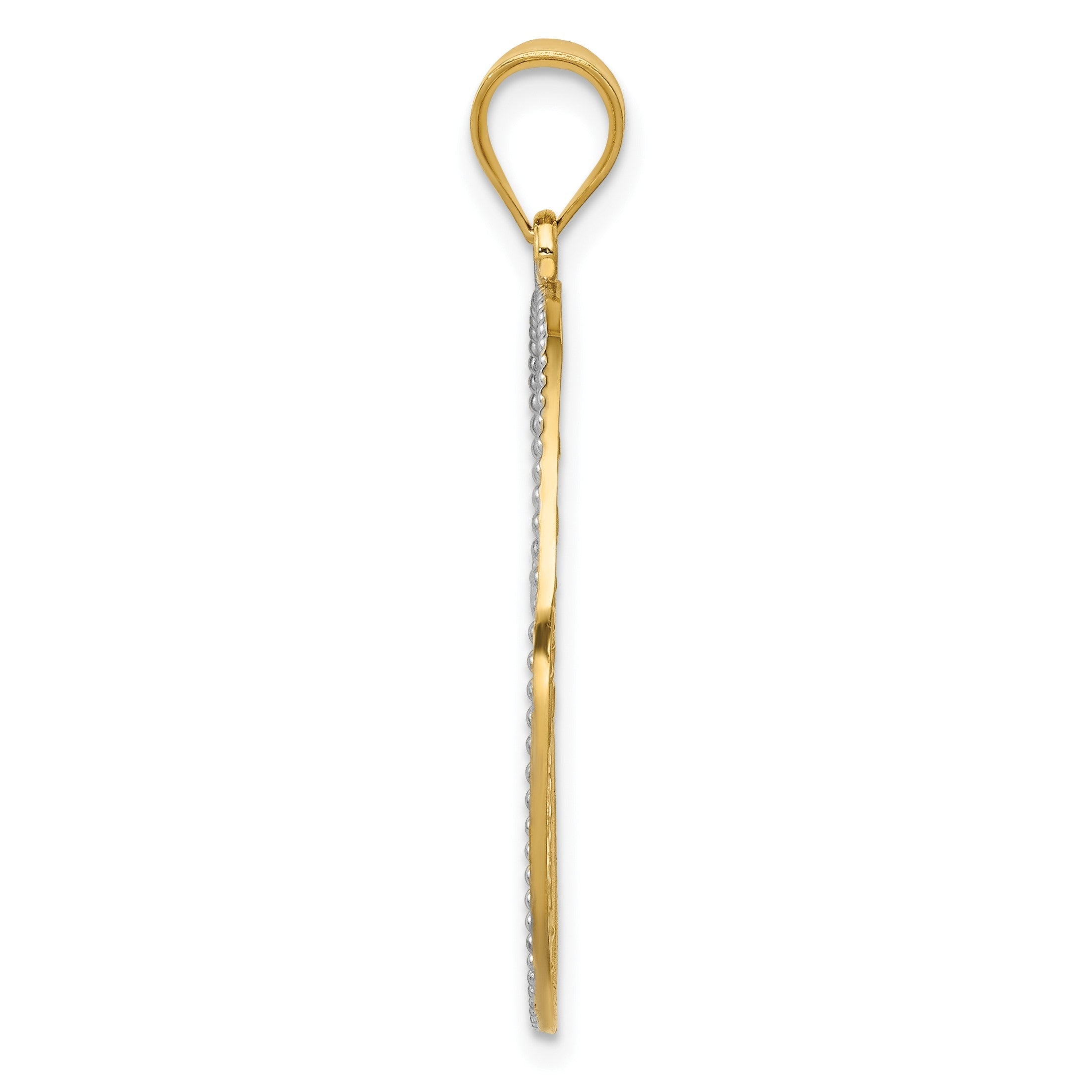 14K Gelb- und Rhodiumgold Anhänger „Baum des Lebens" mit Rhodium-Filigran