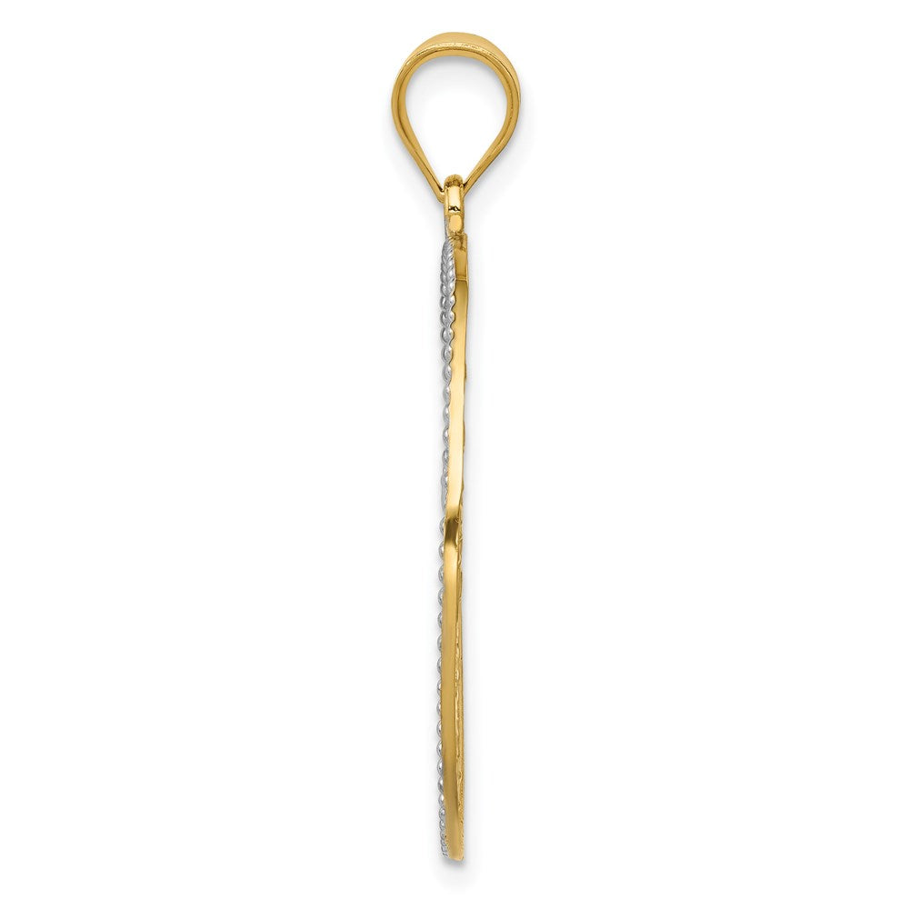 14K Gelb- und Rhodiumgold Anhänger „Baum des Lebens" mit Rhodium-Filigran