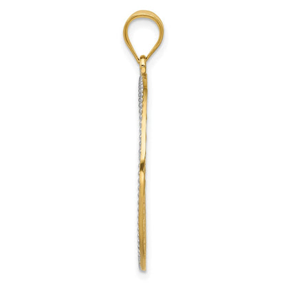 14K Gelb- und Rhodiumgold Anhänger „Baum des Lebens" mit Rhodium-Filigran