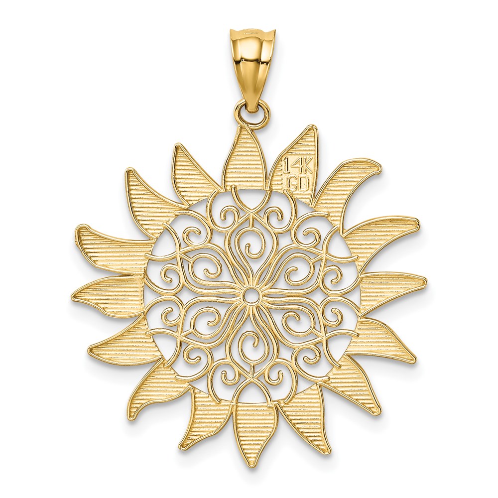 14K Gelbgold Filigran-Sonnenanhänger