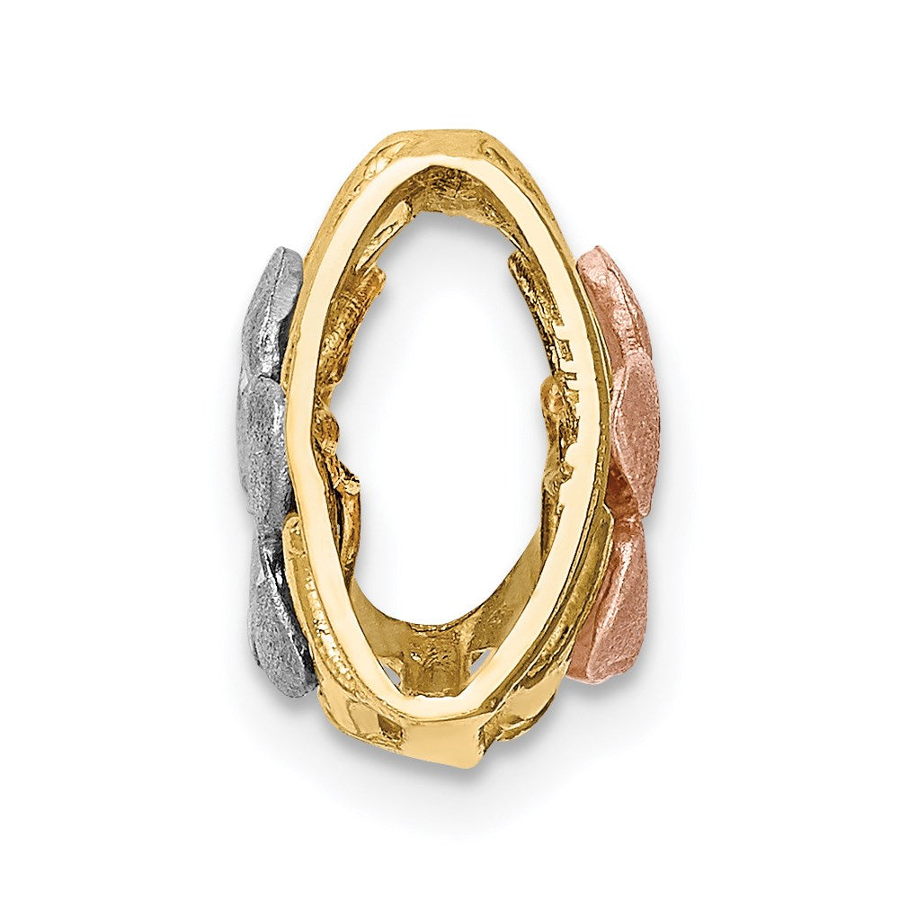 14K Tricolor Gold Wendbar Plumeria Anhänger