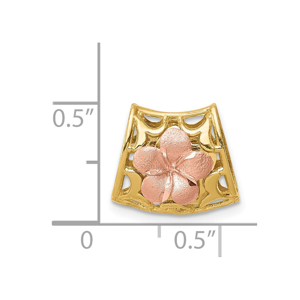 14K Tricolor Gold Wendbar Plumeria Anhänger
