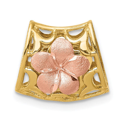14K Tricolor Gold Wendbar Plumeria Anhänger