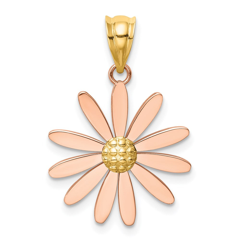 14K Bicolor-Gold Gänseblümchen-Anhänger aus Rosé- und Gelbgold