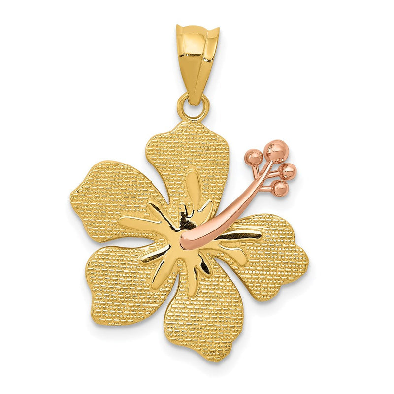 14K Bicolor Gold Gelb/Rosé Hibiskus-Charm