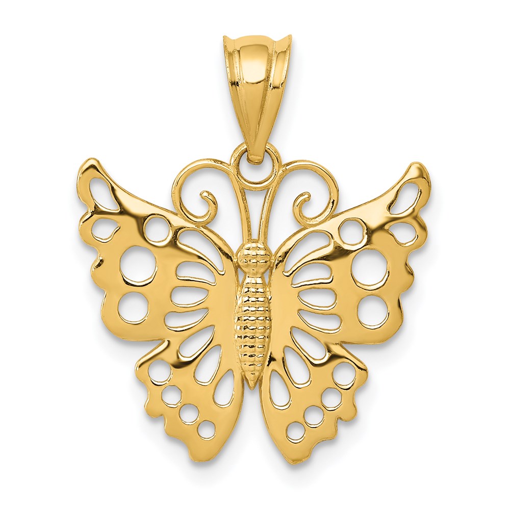 14K Gelbgold Schmetterling Anhänger