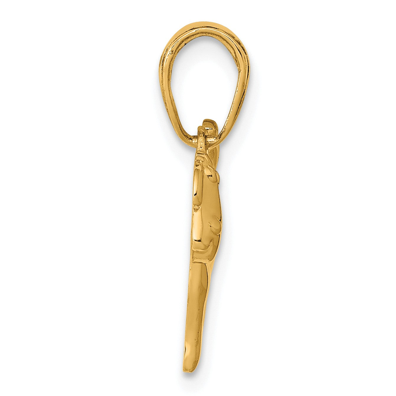 14K Gelbgold Poliert Hund Charm
