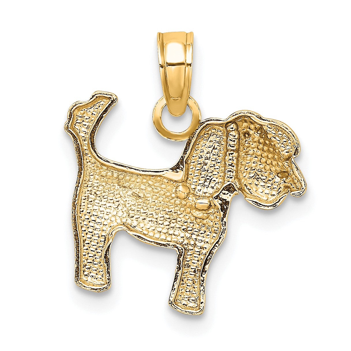 14K Gelbgold Poliert Hund Charm