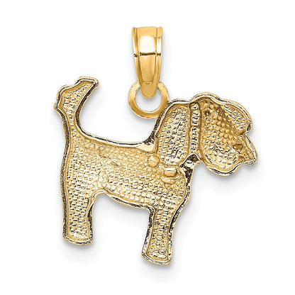 10K Gelbgold Poliert Hund Charm