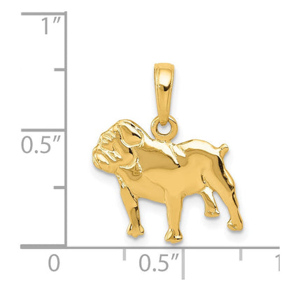 14K Gelbgold Bulldog Charm