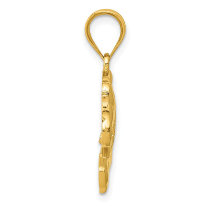 14K Gelbgold Elefant-Anhänger mit Filigranarbeit