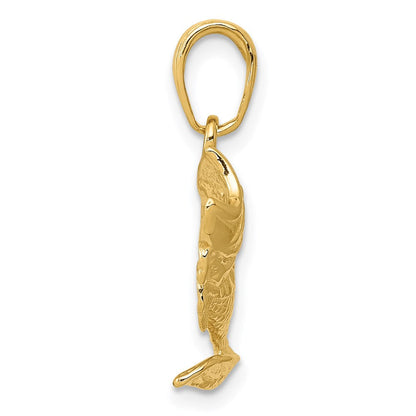 14K Gelbgold Kleiner Fisch-Charm