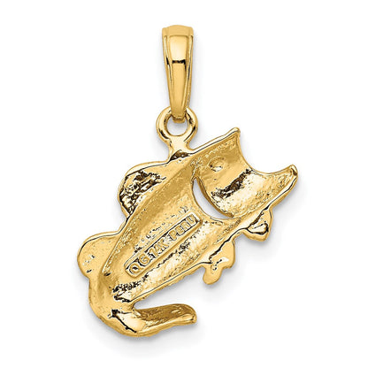 14K Gelbgold Kleiner Fisch-Charm