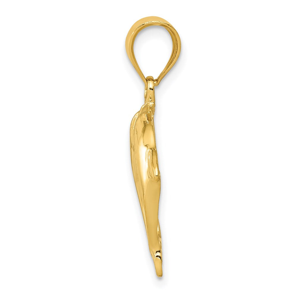 14K Gelbgold Anhänger mit zwei Delfinen