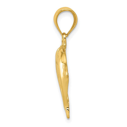 14K Gelbgold Anhänger mit zwei Delfinen