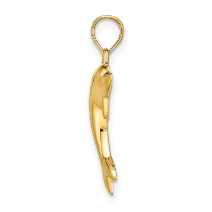 14K Gelbgold Poliert Delfin Charm